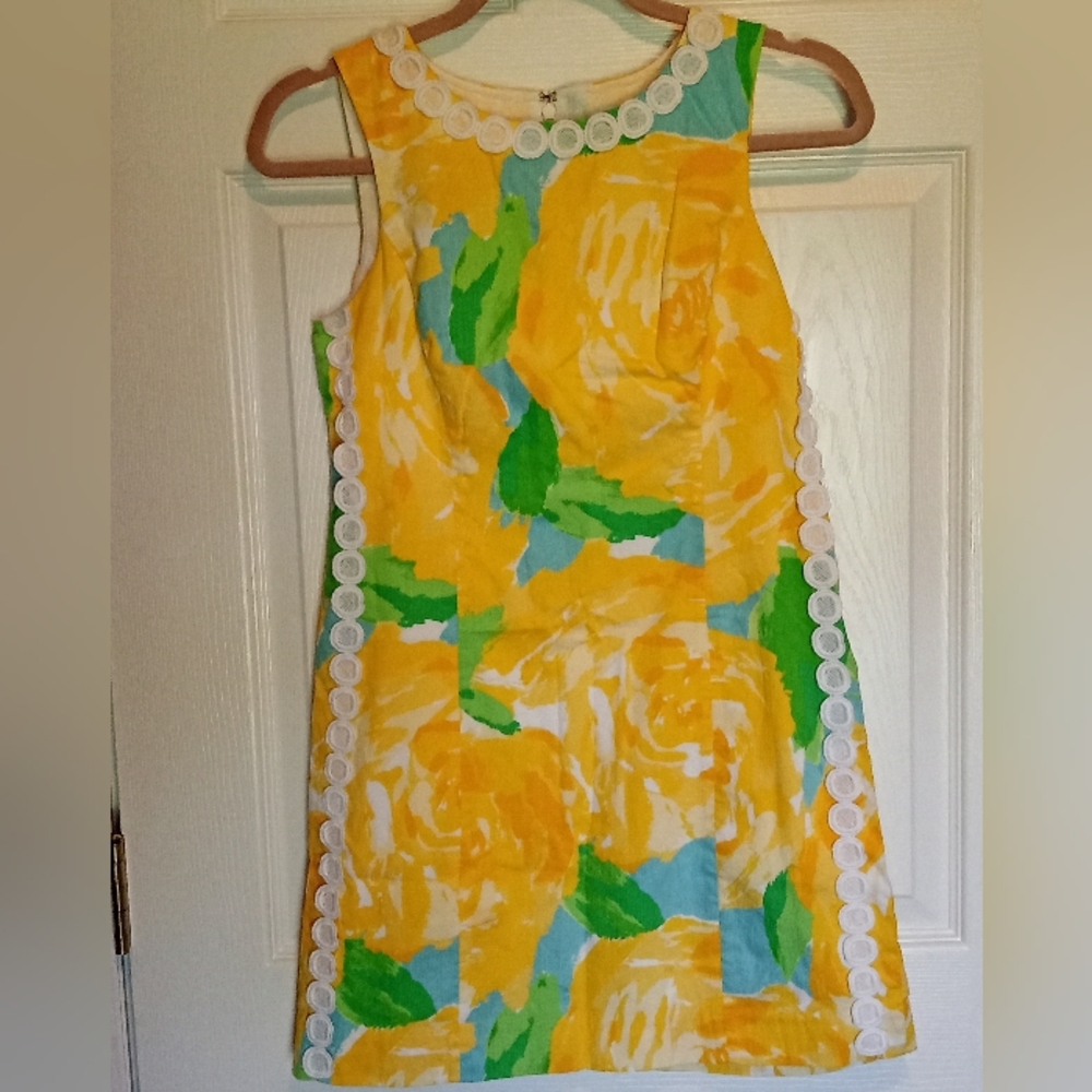 Lilly Pulitzer Mila Shift First Impressions Sunglow Dress Women's Size 4